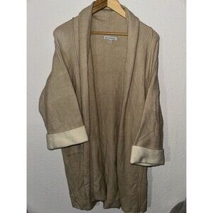 See And Be Seen Oversized Thick Knit Cardigan Sweater Size M/L Cream Tip Sleeves